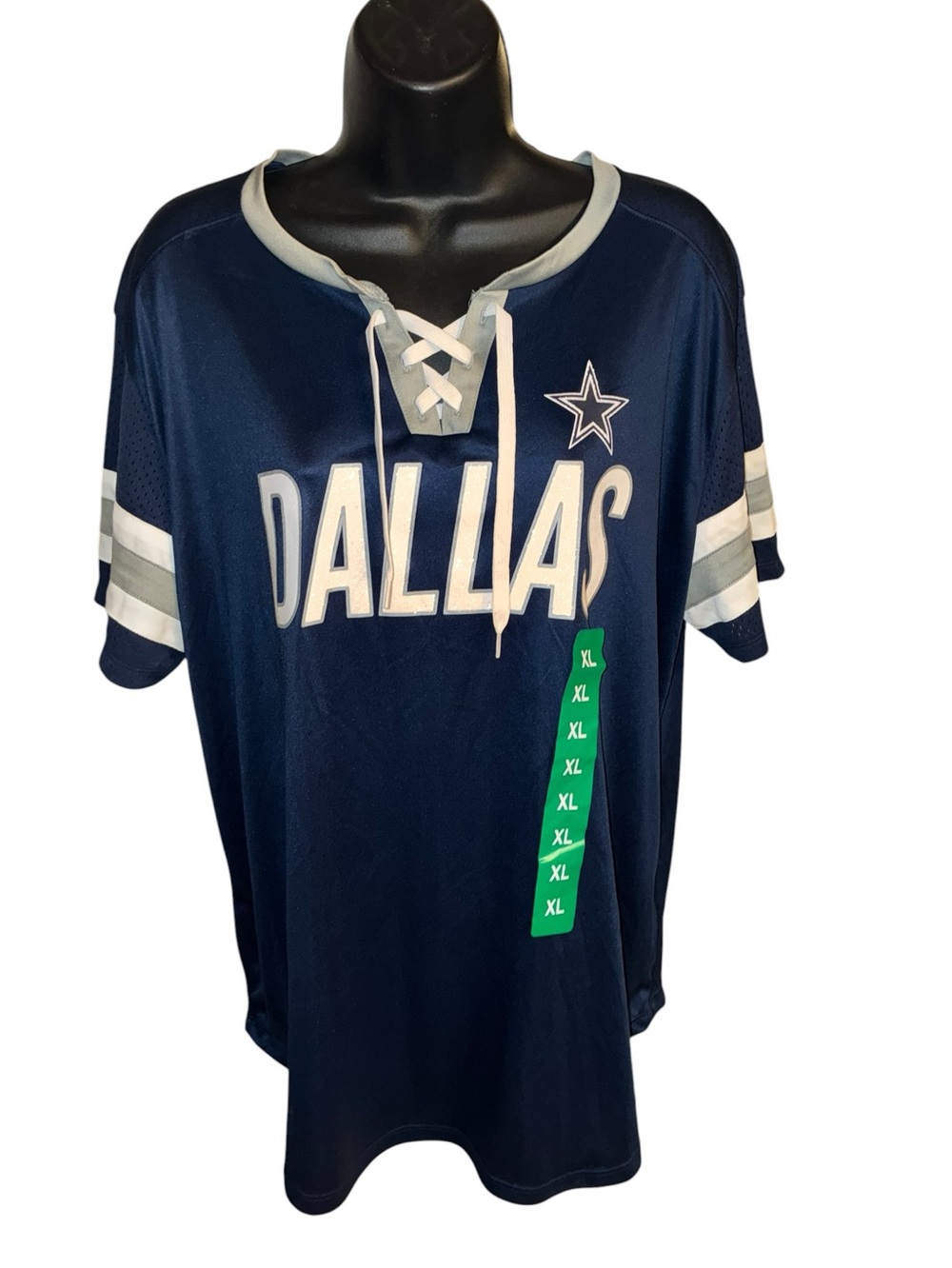 NFL Dallas Navy and White Lace-Up Kids Football Jersey
